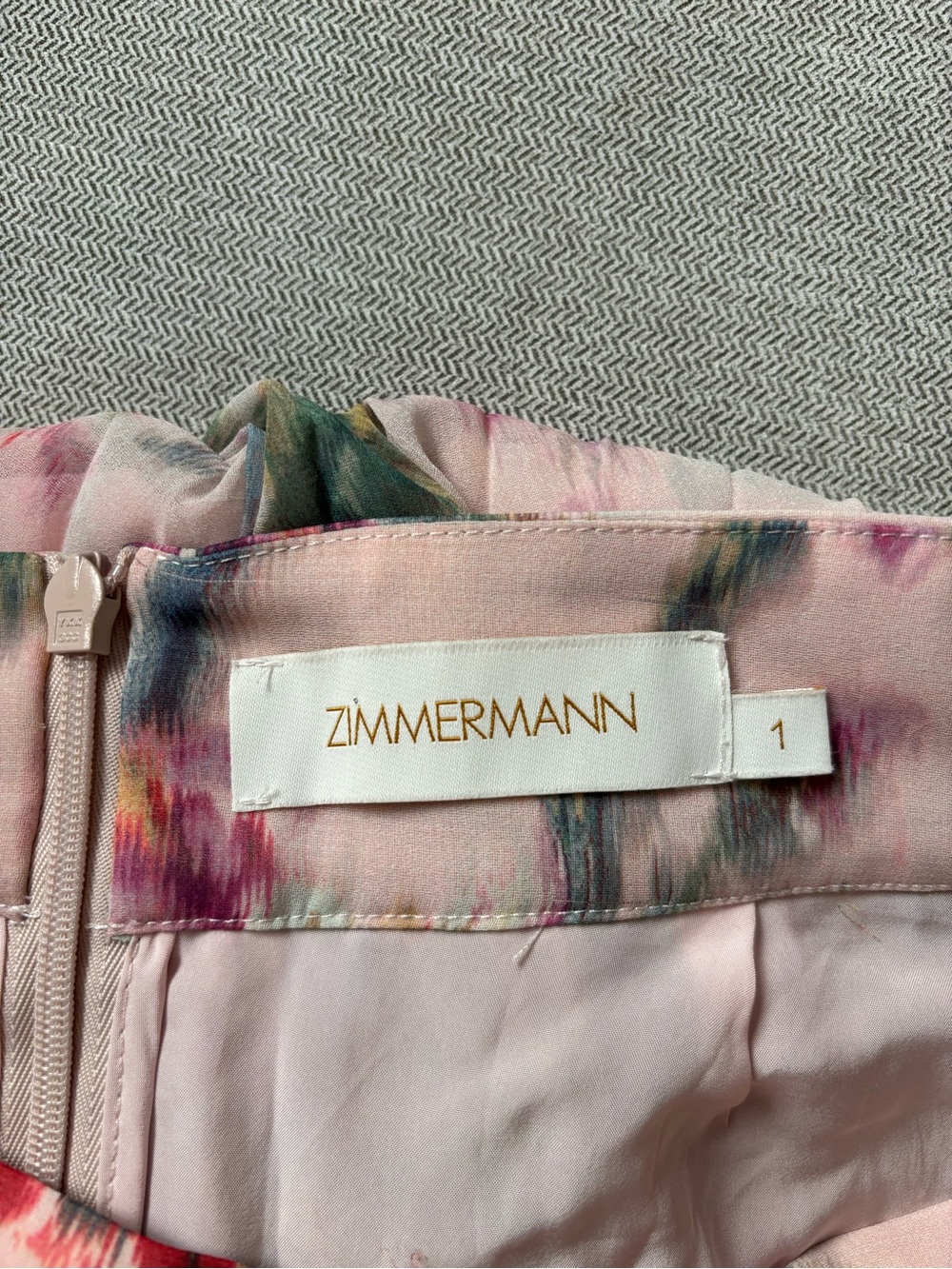 Zimmermann Pink Floral Print Pleated Skirt Size 1 - Picture 3 of 8